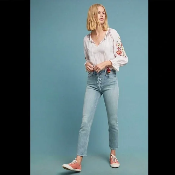 Mother The Dazzler Lace Up Ankle Jeans - Picture 2 of 6